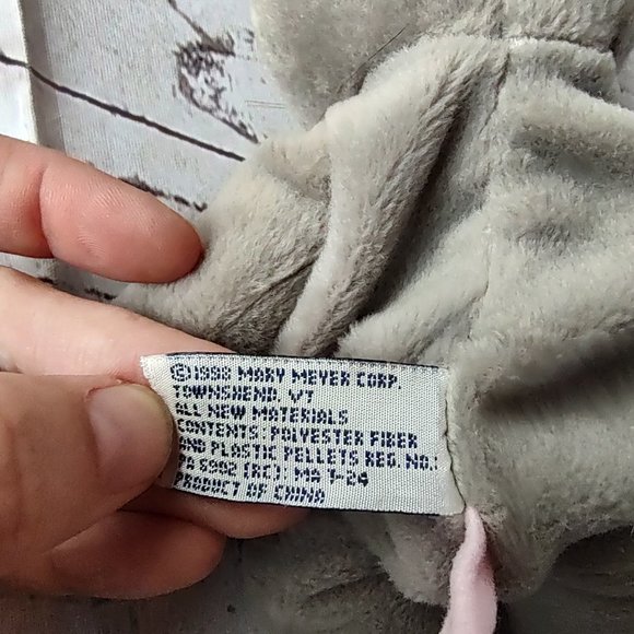 Mary Meyer Vintage Mouse Snuffy Plush Gray Beanie 1998 Yankee Candle Mascot 9" - Picture 5 of 6